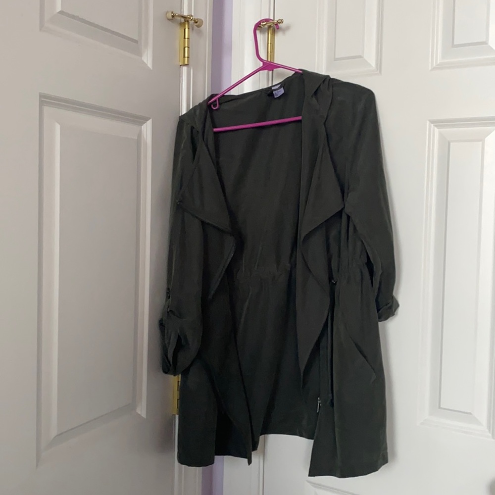 Green lightweight jacket.